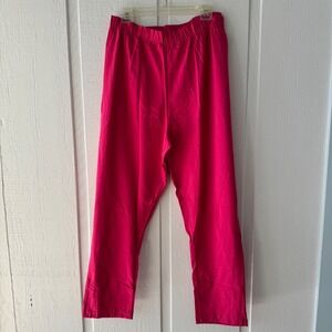 Roaman's Cotton Spandex Pull On‎ Pants Comfort Casual Lounge Hot Pink 4X